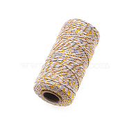 Cotton String Threads for Crafts Knitting Making, Wheat, 2mm, about 109.36 Yards(100m)/Roll(KNIT-PW0001-02G)