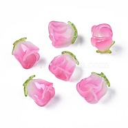 Plastic Beads, Flower, Pearl Pink, 15x14x14mm, Hole: 1.2mm(KY-N015-036B)