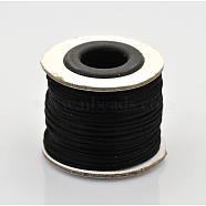 Macrame Rattail Chinese Knot Making Cords Round Nylon Braided String Threads, Satin Cord, Black, 1mm, about 32.8 yards(30m)/roll(NWIR-O001-10)