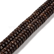 Coconut Beads Strands, Flat Round/Disc, Heishi Beads, Coconut Brown, 8x3mm, Hole: 1.5mm, about 110~111pcs/strand, 13.27''(33.7~33.8cm)(COCB-D003-02B)