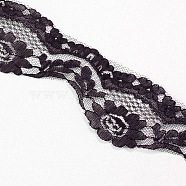 Lace Trim Nylon String Threads for Jewelry Making, Black, 2 inch(50mm), 2.5yards/bag(2.286m/bag)(X-OCOR-I001-218)