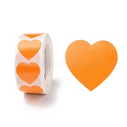 Heart Paper Stickers, Adhesive Labels Roll Stickers, Gift Tag, for Envelopes, Party, Presents Decoration, Dark Orange, 25x24x0.1mm, 500pcs/roll(DIY-I107-01D)