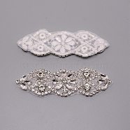 Hotfix Rhinestone, Iron on Patches, Dress Shoes Garment Decoration, Flower, Crystal, 100x30x7.5mm(DIY-WH0182-65)