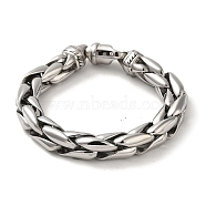 304 Stainless Steel Chunk Wheat Chain Bracelets for Women Men, Stainless Steel Color, 9-1/4 inch(23.5cm)(BJEW-Q341-08P)
