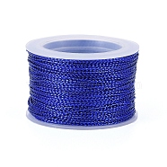 Nylon Metallic Cords, Royal Blue, 1mm, about 20m/Roll(MCOR-E002-02)