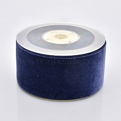 Polyester Velvet Ribbon for Gift Packing and Festival Decoration, Midnight Blue, 2 inch(50mm), about 20yards/roll(18.29m/roll)(SRIB-M001-50mm-370)