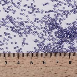 MIYUKI Round Rocailles Beads, Japanese Seed Beads, (RR649) Dyed Violet Silverlined Alabaster, 15/0, 1.5mm, Hole: 0.7mm, about 5555pcs/bottle, 10g/bottle(SEED-JP0010-RR0649)