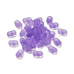 Transparent Acrylic Beads, Frosted, Peanut, Medium Purple, 6x4x3mm, Hole: 1mm, about 10230pcs/500g(OACR-E032-02E)