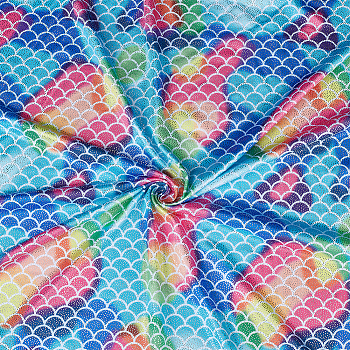 Polyester and Spandex Mermaid/Fish Scales Fabric, Colorful, 1500x0.2mm