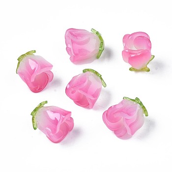 Plastic Beads, Flower, Pearl Pink, 15x14x14mm, Hole: 1.2mm