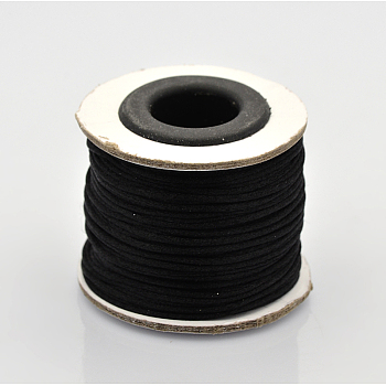 Macrame Rattail Chinese Knot Making Cords Round Nylon Braided String Threads, Satin Cord, Black, 1mm, about 32.8 yards(30m)/roll