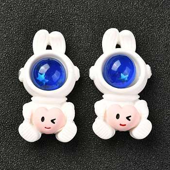 Plastic Cabochons, for Mobile Phone Decoration, Astronaut, White, 35x19.5x11mm