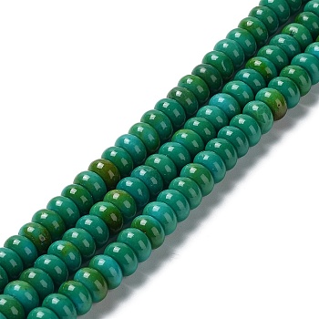 Natural Howlite Beads Strands, Dyed, Rondelle, 8~8.5x5mm, Hole: 1.4mm, about 80~81pcs/strand, 15.35~15.55''(39~39.5cm)