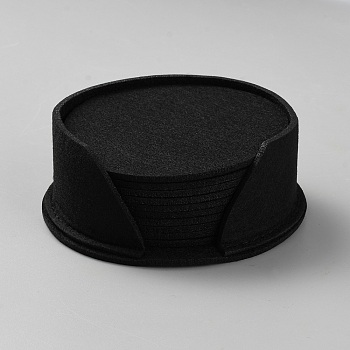 Felt Cup Mat, Flat Round, Black, 99x3mm, 10pcs/set