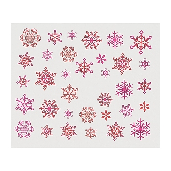 Christmas Nail Stickers, Self-adhesive Snowflake Gingerbread Man Snowman Stag Nail Art Decals Supplies, for Woman Girls DIY Manicure Design, Colorful, 6.3x5.2cm