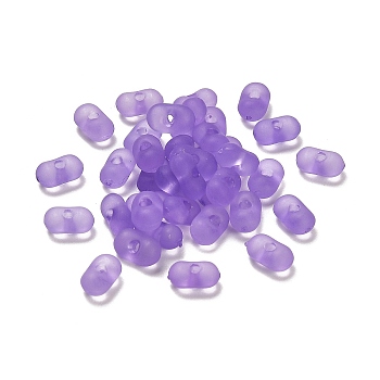 Transparent Acrylic Beads, Frosted, Peanut, Medium Purple, 6x4x3mm, Hole: 1mm, about 10230pcs/500g