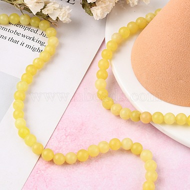 Natural Lemon Jade Beads Strands(G-H1631-6MM)-6
