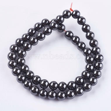 Magnetic Synthetic Hematite Beads Strands(G-Q893-8mm)-2