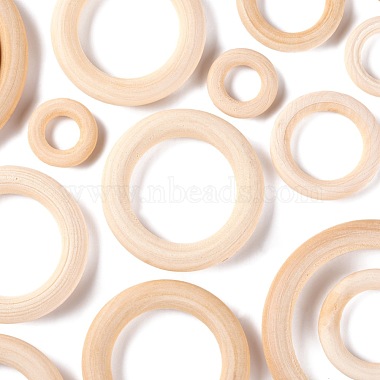75Pcs 8 Style Unfinished Wood Linking Rings(WOOD-LS0001-26)-4