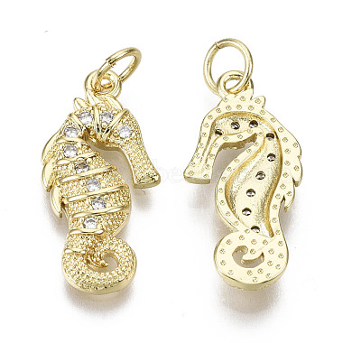 Brass Micro Pave Clear Cubic Zirconia Pendants(ZIRC-N039-095-NF)-2