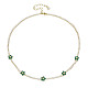 Cubic Zirconia Classic Tennis Necklace with Flower Links(NJEW-N048-01B)-1