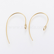 Ion Plating(IP) 304 Stainless Steel Earring Hooks, Ear Wire, with Vertical Loop, Golden, 25x14x4mm, Hole: 3mm, Pin: 0.7mm(X-STAS-F148-05G)