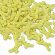 Opaque Acrylic Beads, Bowknot, Yellow, 20x34x5.5mm, Hole: 1.8mm, about 435pcs/500g(MACR-S373-126-A04)