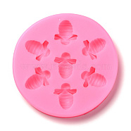 DIY Bee Patterns Food Grade Silicone Fondant Molds, for DIY Cake Decoration, UV & Epoxy Resin Jewelry Making, Hot Pink, 87x10mm, Inner Diameter: 23x20mm(DIY-F072-27)