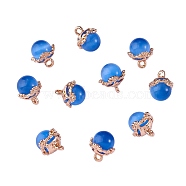 10Pcs Gemstone Charm Pendant Crystal Quartz Healing Natural Stone Pendants Buckle for Jewelry Necklace Earring Making Cra, Blue, 9.5mm, Hole: 2.5mm(JX599G)