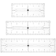 3Pcs 3 Style Acrylic Quilting Template, Cutting Guide, Sewing Tools, Rectangle, Clear, 64x154~255x4mm, Hole: 3~3.5mm & 19x3mm, 1pc/style(DIY-WH0568-39)