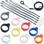 Rubber Lanyard Straps, with Silicone Pendant, Mixed Color(AJEW-CP0007-10)