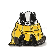 Enamel Pins, Black Alloy Brooches for Backpack Clothes, Panda, 30x31x1.5mm(JEWB-P037-B02)