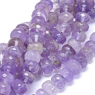 Natural Amethyst Bead Strands,Faceted, Rondelle, 10~12x6~8mm, Hole: 1mm, about 59pcs/strand, 14.9 inch(G-K291-A01)