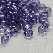 12/0 Grade A Round Glass Seed Beads, Transparent Colours, Steel Blue, 12/0, 2x1.5mm, Hole: 0.8mm, about 30000pcs/bag(SEED-Q006-F11)