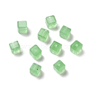 K9 Glass Imitation Austrian Crystal Beads, Faceted, Suqare, Light Green, 4x4x4mm, Hole: 0.9mm(GLAA-H024-16A-16)