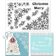 PVC Plastic Stamps, for DIY Scrapbooking, Photo Album Decorative, Cards Making, Stamp Sheets, Snowflake Pattern, 16x11x0.3cm(DIY-WH0167-56-1154)