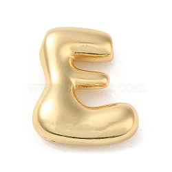 Brass Pendant, Real 18K Gold Plated, Letter E, 22x18x6mm, Hole: 2.5x2.2mm(KK-O145-01E-G)