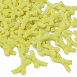 Opaque Acrylic Beads, Bowknot, Yellow, 20x34x5.5mm, Hole: 1.8mm, about 435pcs/500g(MACR-S373-126-A04)