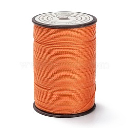 Round Waxed Polyester Thread String, Micro Macrame Cord, Twisted Cord, for Leather Sewing Stitching, Coral, 0.55mm, about 131.23 yards(120m)/roll(YC-D004-02C-053)