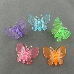 Acrylic Claw Hair Clips, Butterfly, Mixed Color, 33x39mm(PHAR-R020-M)