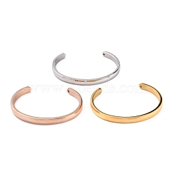 Ion Plating(IP) 304 Stainless Steel Cuff Bangles, Mixed Color, Inner Diameter: 1-3/4 ~2-3/8 inch(4.3~6cm)(STAS-C023-03)