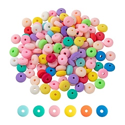 4 Colors Handmade Polymer Clay Beads Strands, for DIY Jewelry Crafts Supplies, Flat Round, Mixed Color, 6~7x3mm, Hole: 1.5mm, 5g/color(CLAY-FS0001-06)