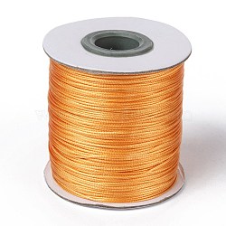 Waxed Polyester Cord, Bead Cord, Orange, 0.5mm, about 169.51~174.98 Yards(155~160m)/Roll(YC-0.5mm-120)