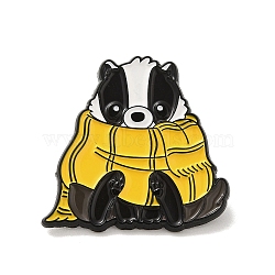 Enamel Pins, Alloy Brooches for Backpack Clothes, Panda, 30x31x1.5mm(JEWB-P037-B02)