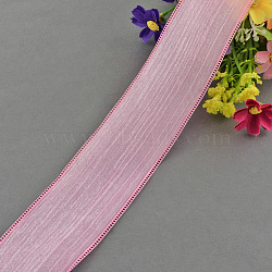 Organza Ribbon, Pink, 1-1/2inches(38mm); about 20yards/roll(18.29m/roll)(ORIB-Q026-01C-38mm)