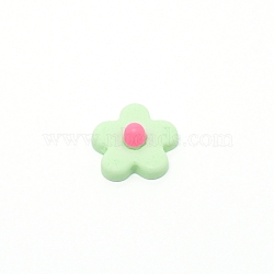 Opaque Resin Cabochons, Flower, Pale Green, 23x23x9mm(RESI-WH0013-04)