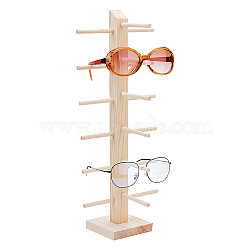 Wooden Eyeglasses Display Stands, 6 Sunglasses Showing Holder, for Business, Home, Bisque, Finished Product: 17.2x95x430mm(ODIS-WH0043-16A)