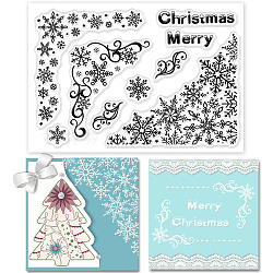 PVC Plastic Stamps, for DIY Scrapbooking, Photo Album Decorative, Cards Making, Stamp Sheets, Snowflake Pattern, 16x11x0.3cm(DIY-WH0167-56-1154)