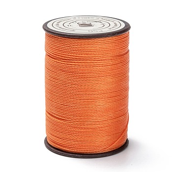 Round Waxed Polyester Thread String, Micro Macrame Cord, Twisted Cord, for Leather Sewing Stitching, Coral, 0.55mm, about 131.23 yards(120m)/roll