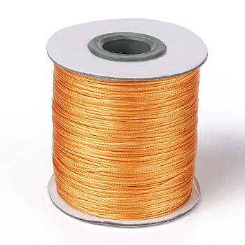 Waxed Polyester Cord, Bead Cord, Orange, 0.5mm, about 169.51~174.98 Yards(155~160m)/Roll